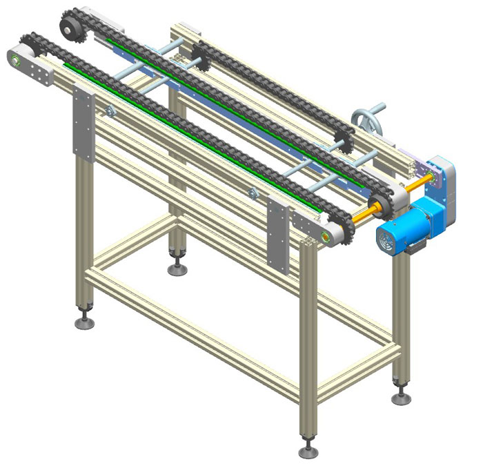 可调宽度链条输送线